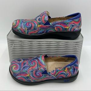 Alegria Keli Slip On Shoes Swirly Goodness Purple Pink Clogs Size EU 40 KEL 686